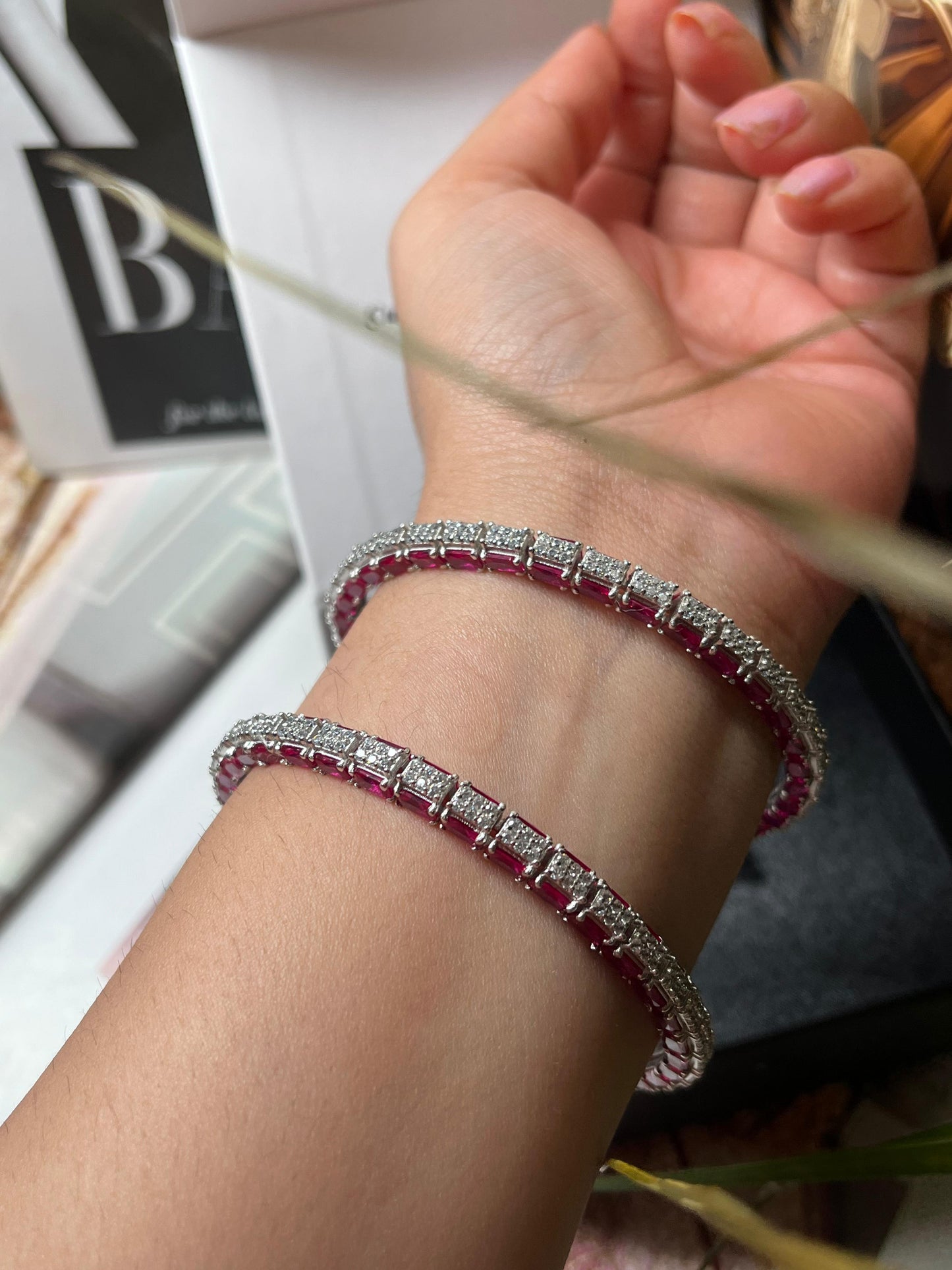 Ruby Diamond Bangles