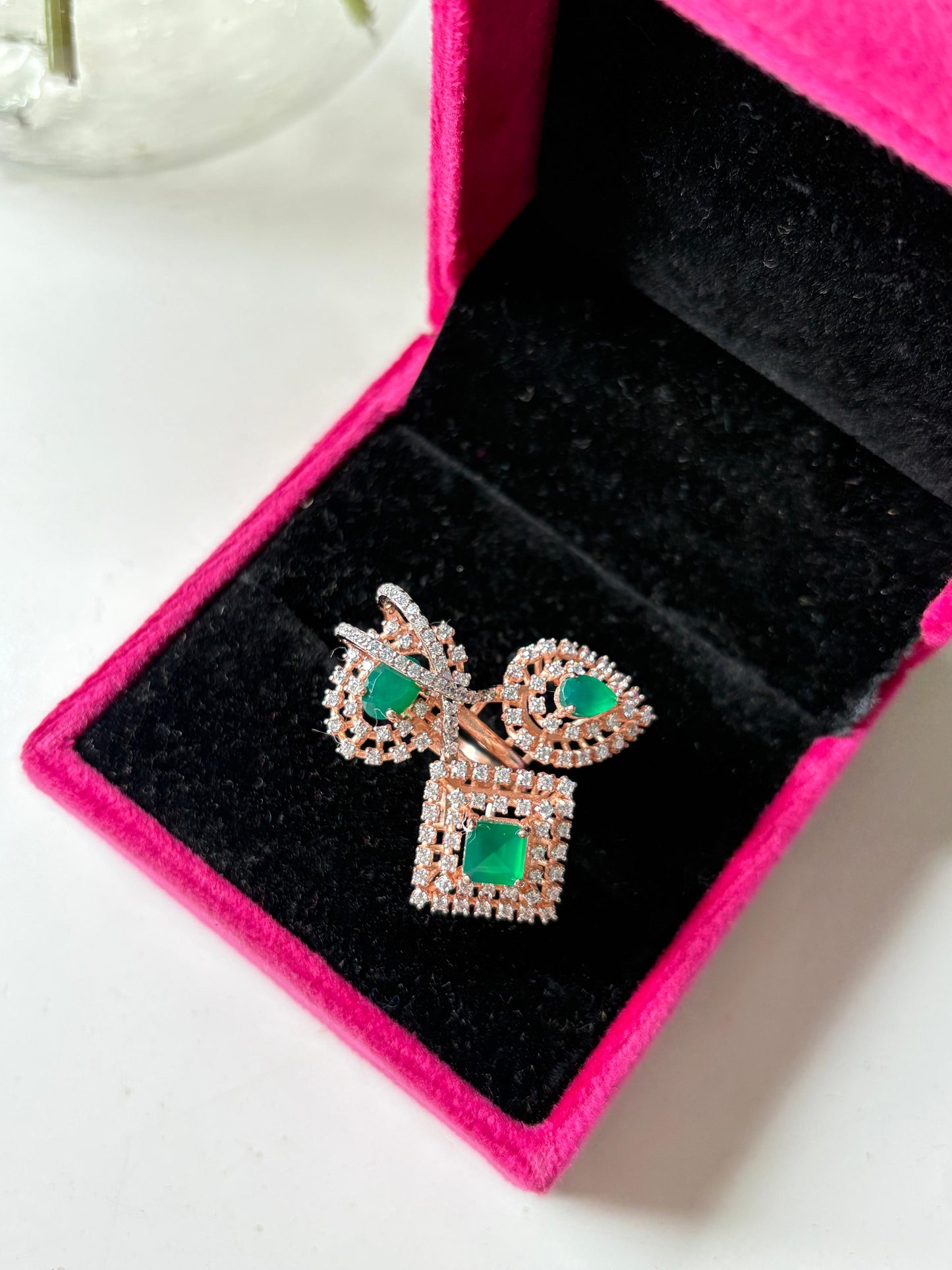 Emerald Trio Ring