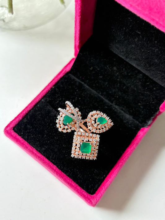 Emerald Trio Ring