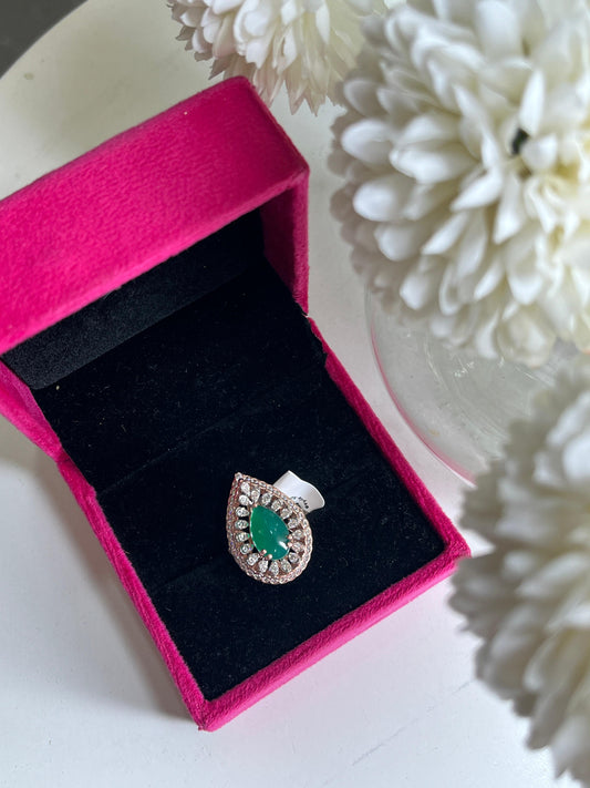 Pear Emerald Ring