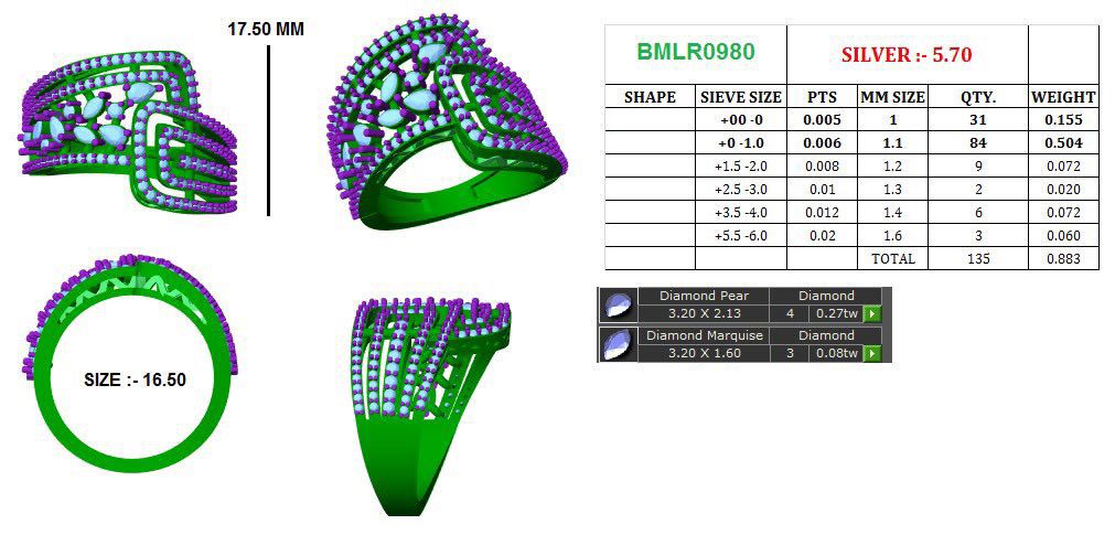 Overlapping Band Ring