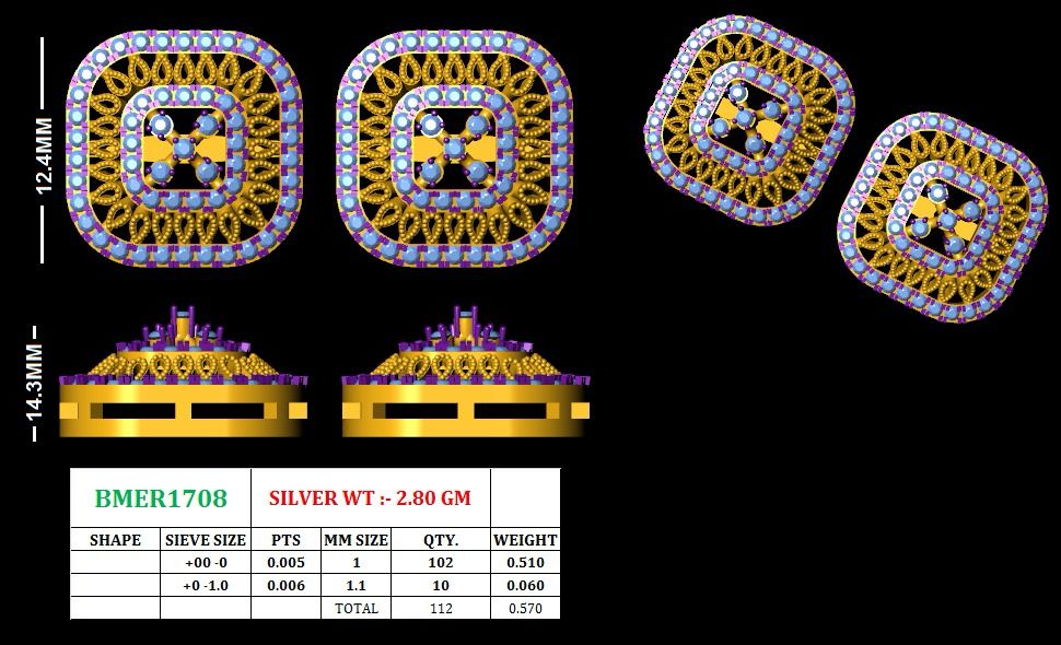 Golden Cushion Studs