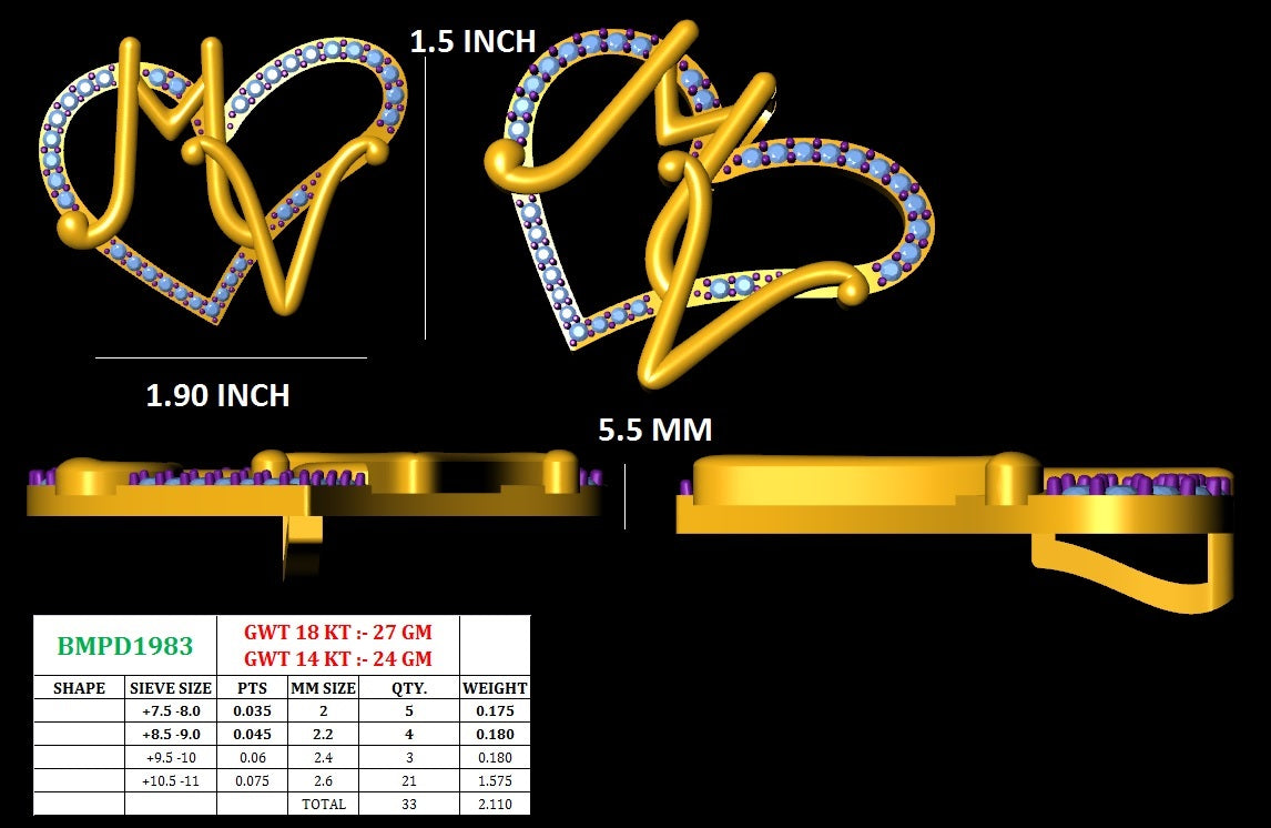 Giant Initial pendant chain