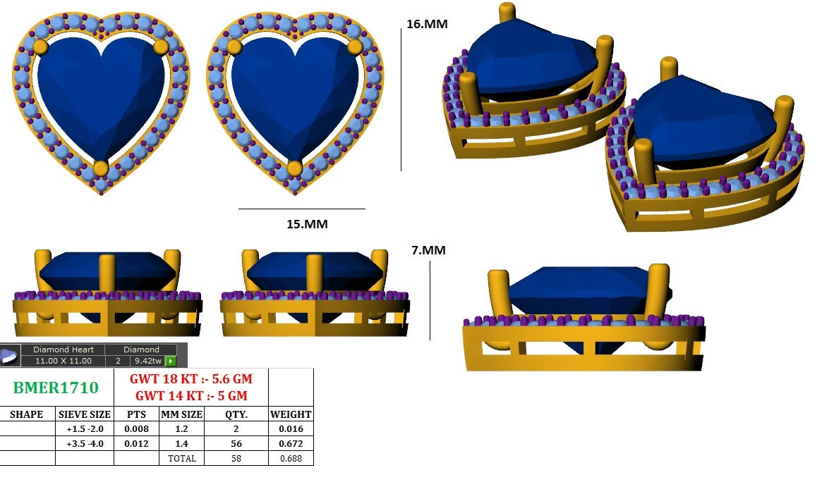 Halo Heart Luxe Earstuds
