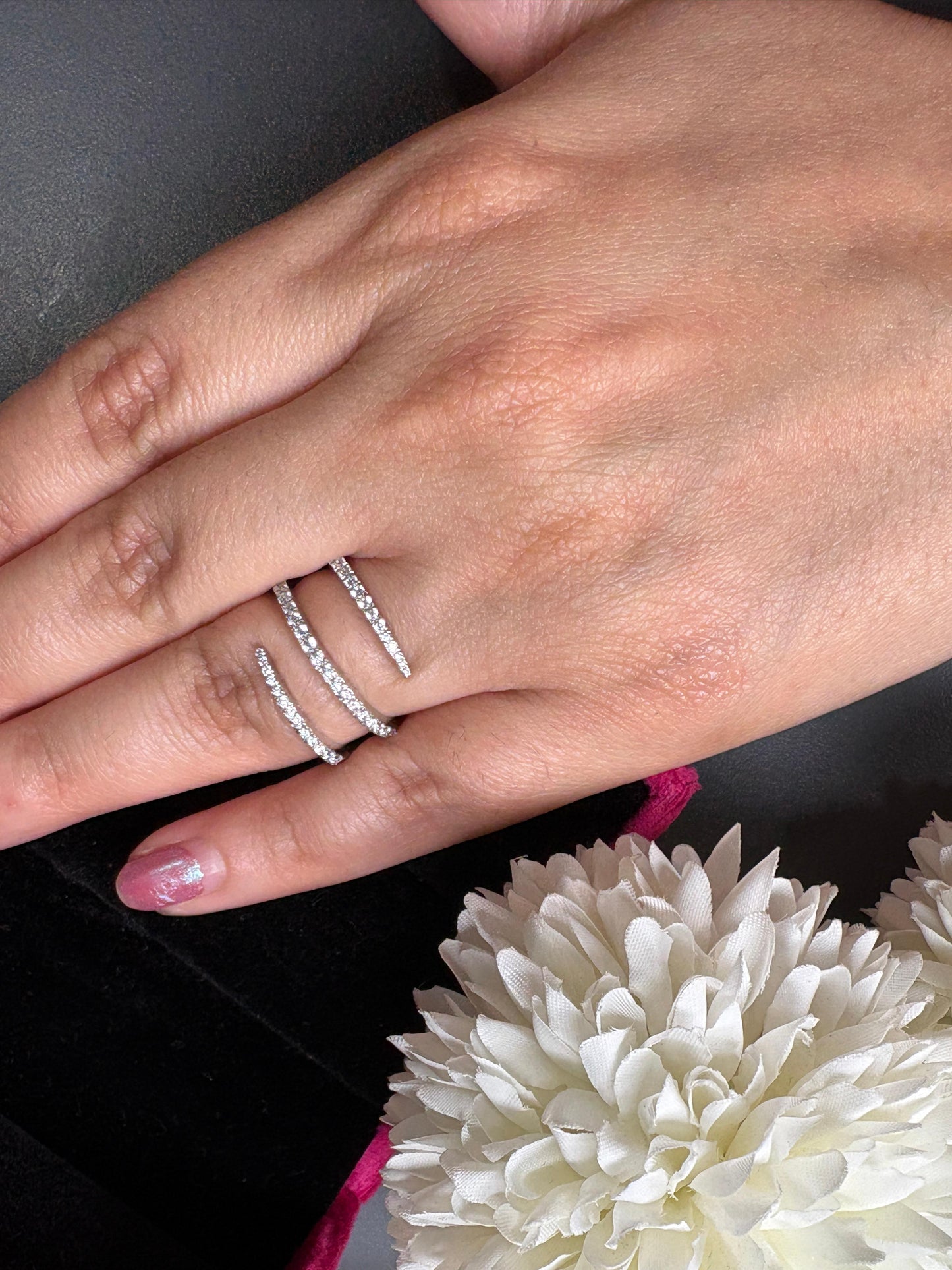 Diamond spiral ring