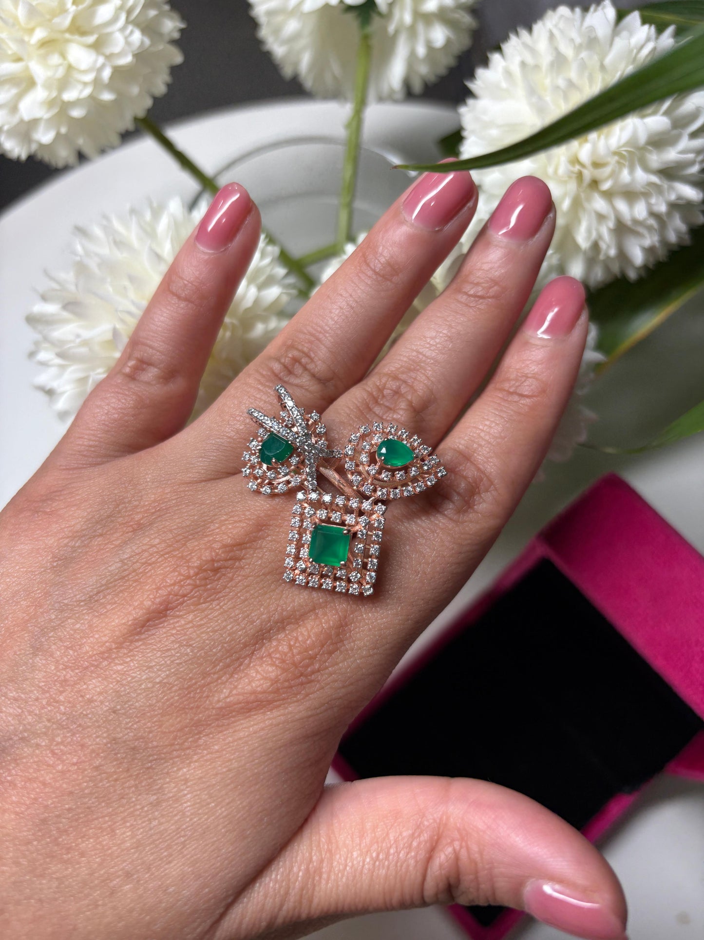 Emerald Trio Ring