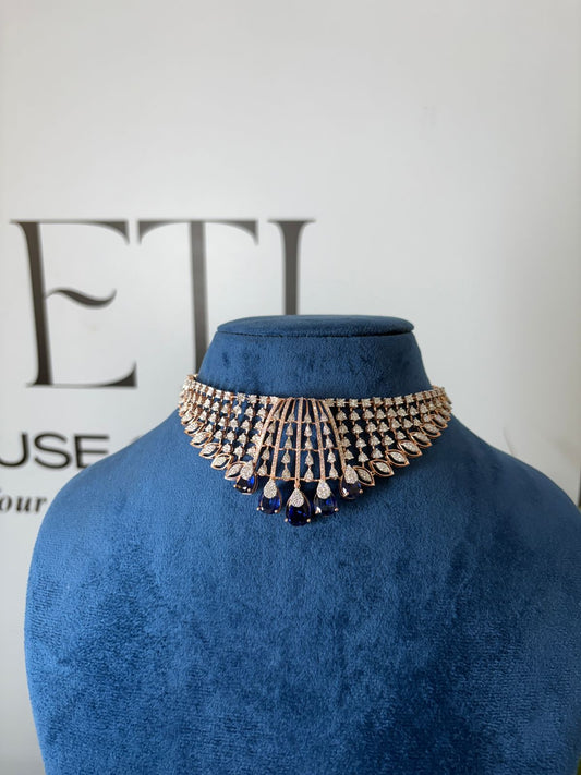 Ocean Blue Diamond Necklace