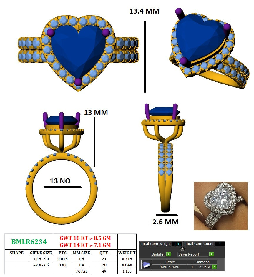 Heart Diamond Ring