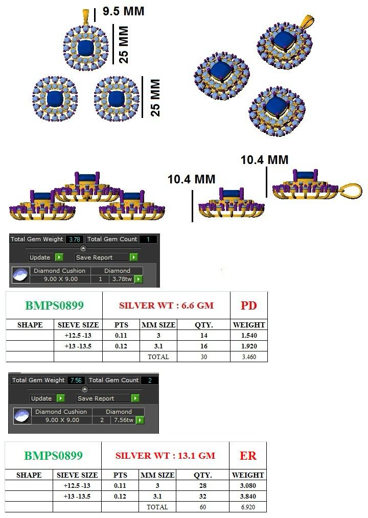 Tulip Set With Ring (Pendant size large)