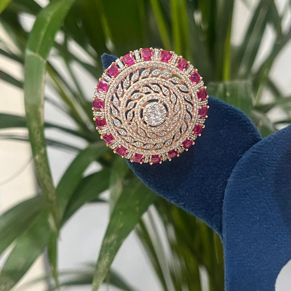 Ruby Mandala Earrings