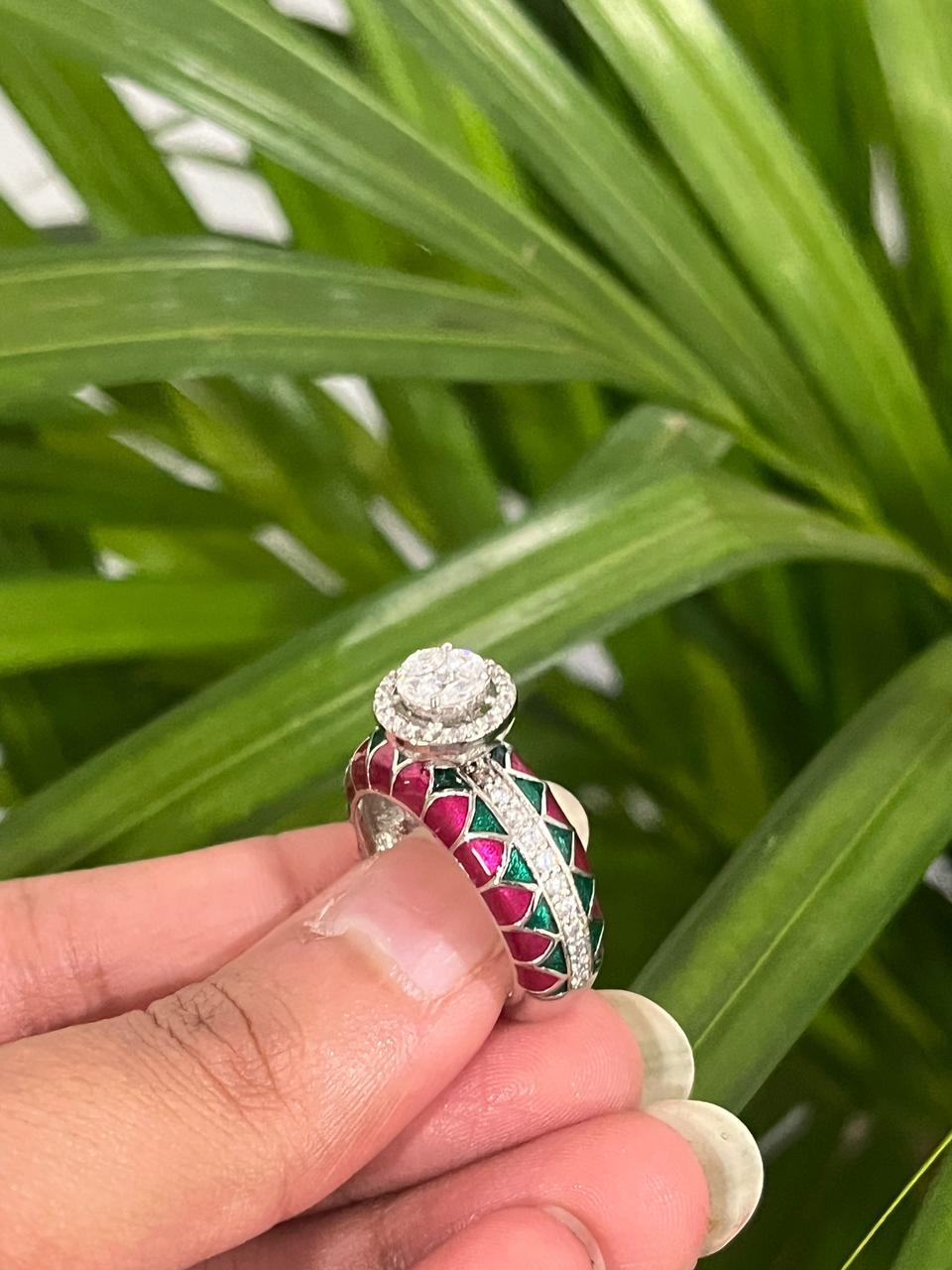 Precious Blue Enamel Band
