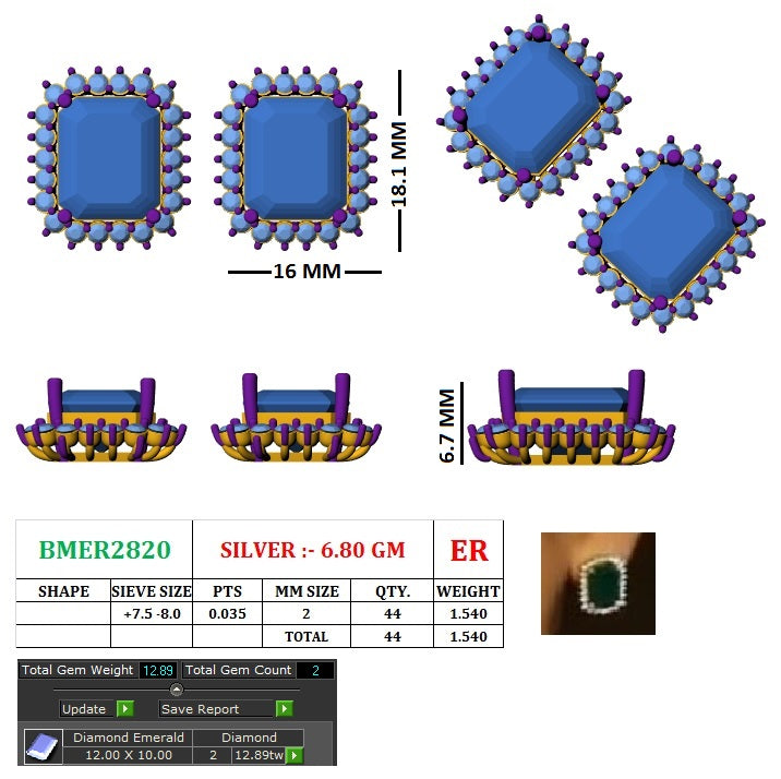 Heritage Emerald Studs