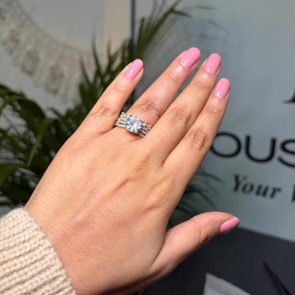 Double Band Solitaire Ring