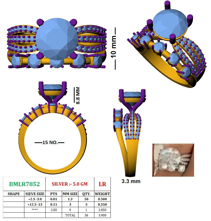 Double Band Solitaire Ring