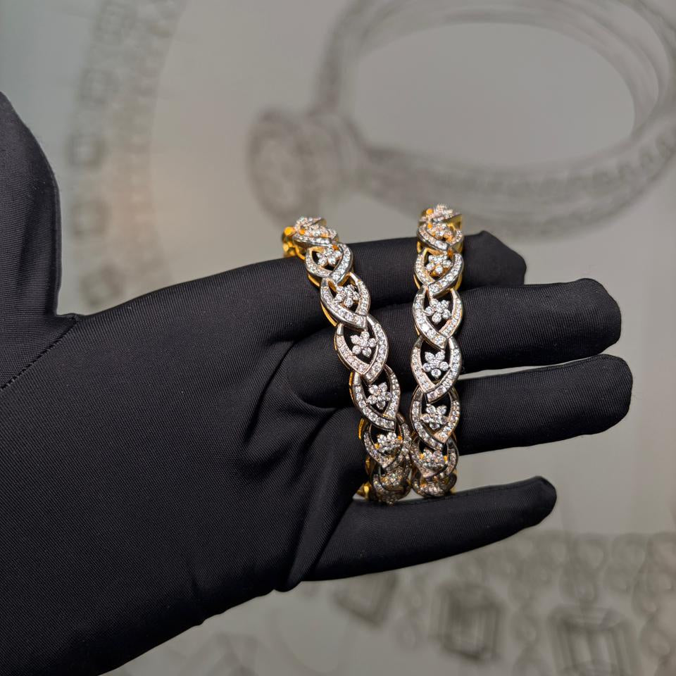 Diamond Floral Bangles