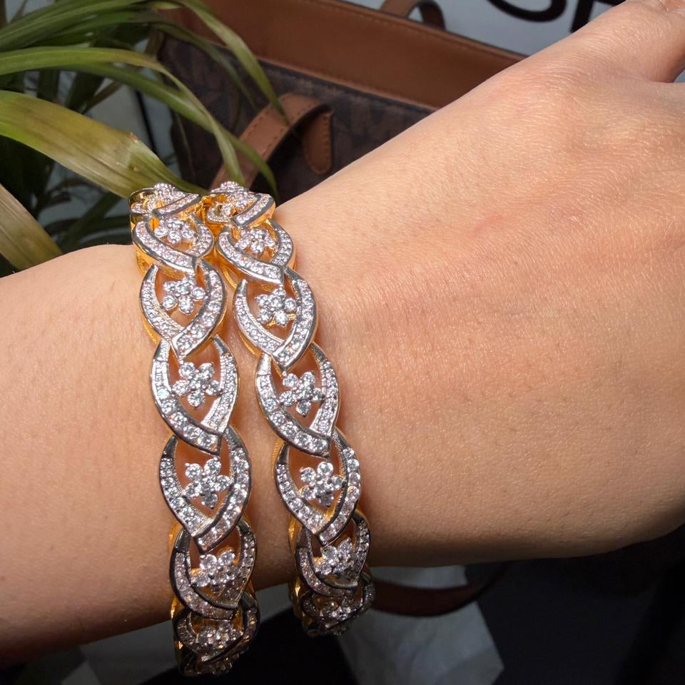 Diamond Floral Bangles