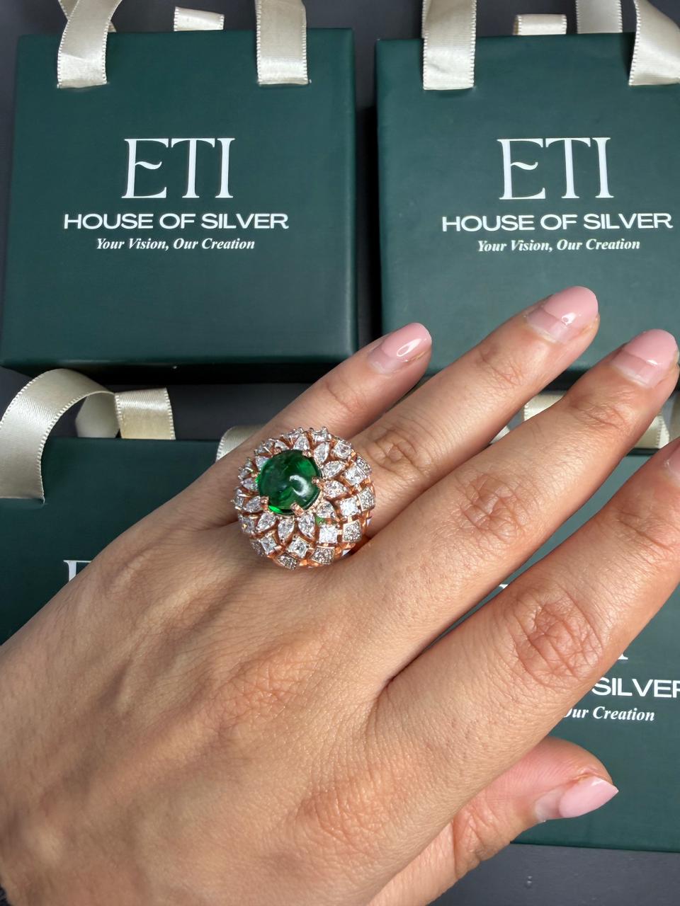 Enamel Diamond Ring