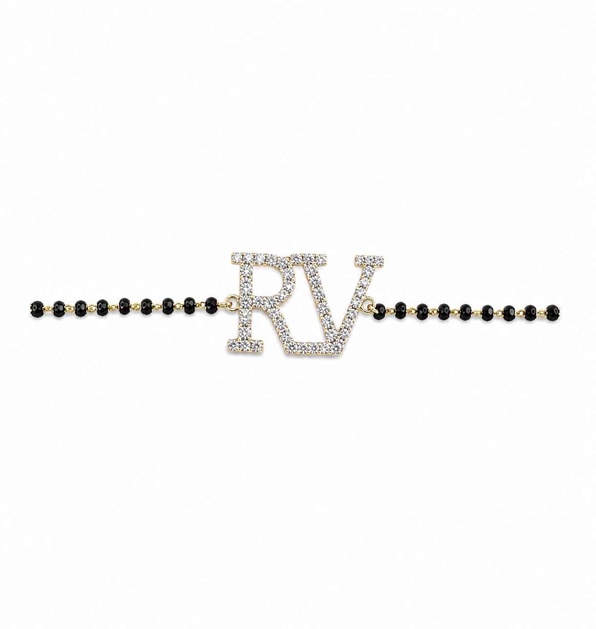 Initial Diamond Mangalsutra bracelet