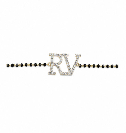Initial Diamond Mangalsutra bracelet
