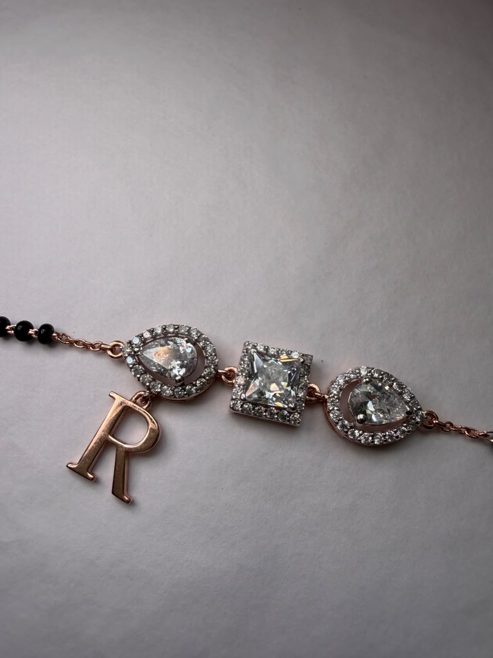 Initial Pear Princess Bracelet