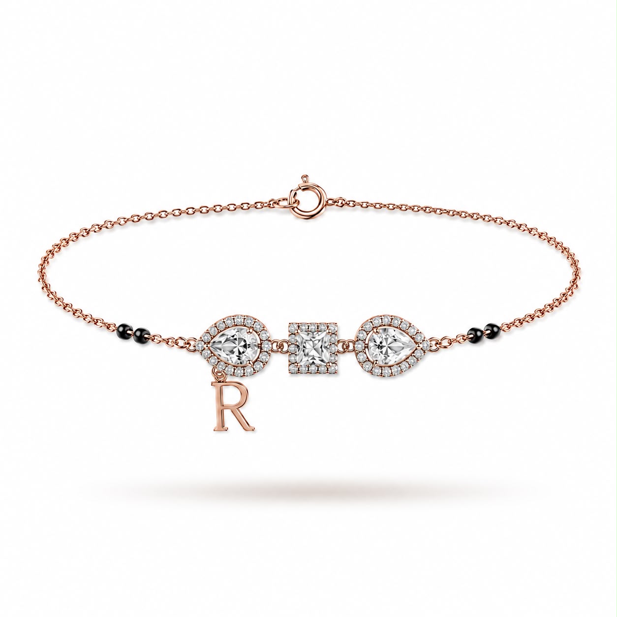 Initial Pear Princess Bracelet