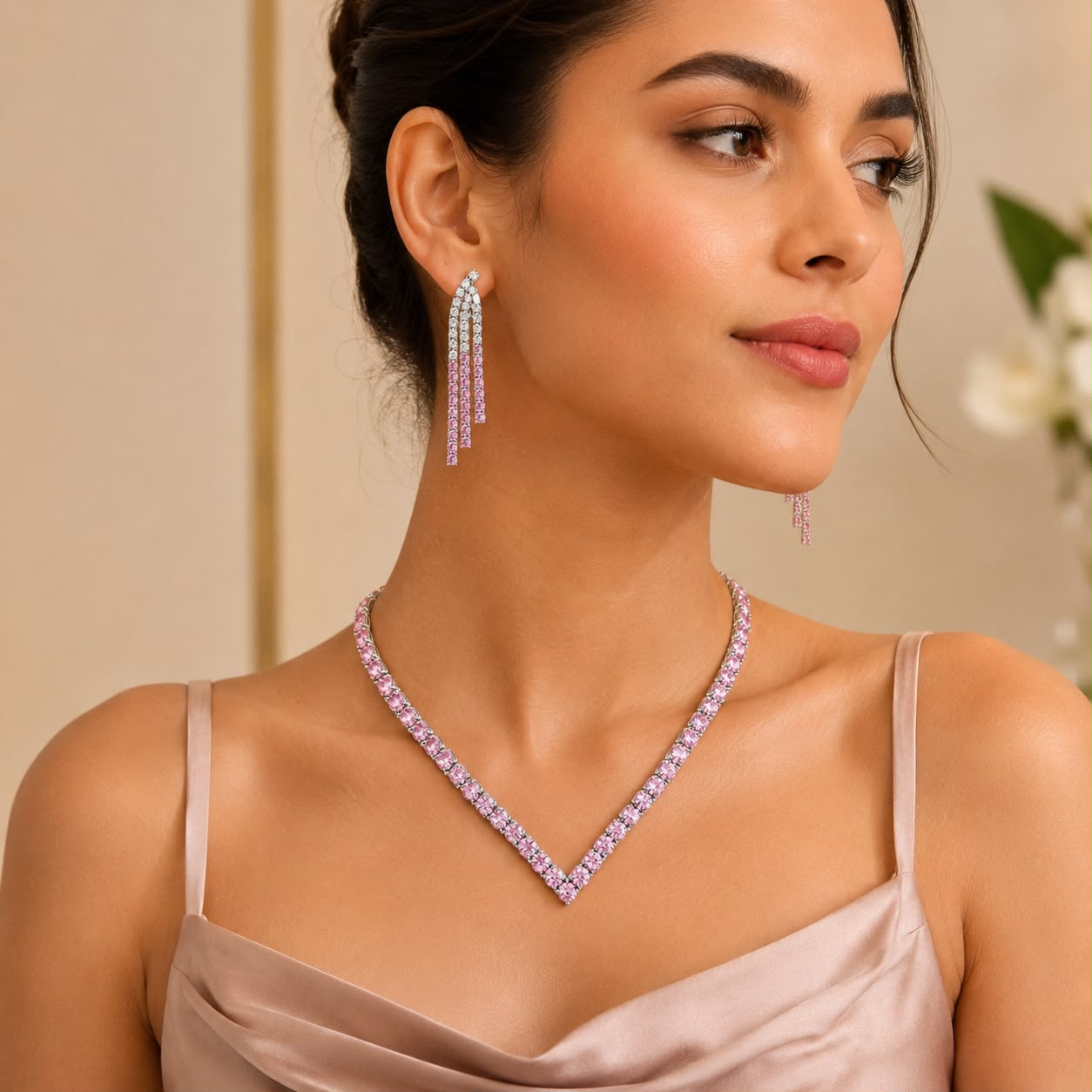 Pink Sapphire Necklace