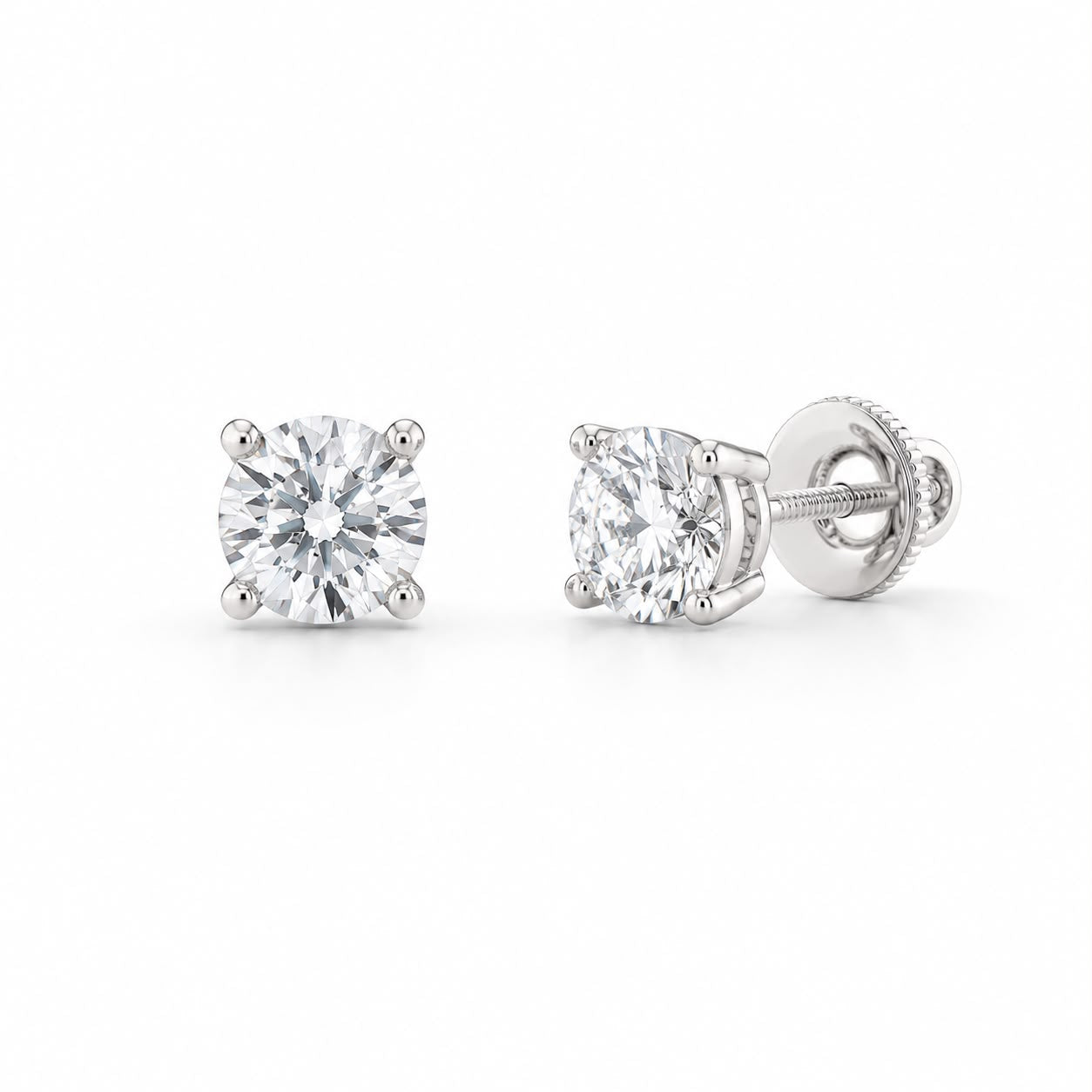 Moissanites Solitaire Earstuds