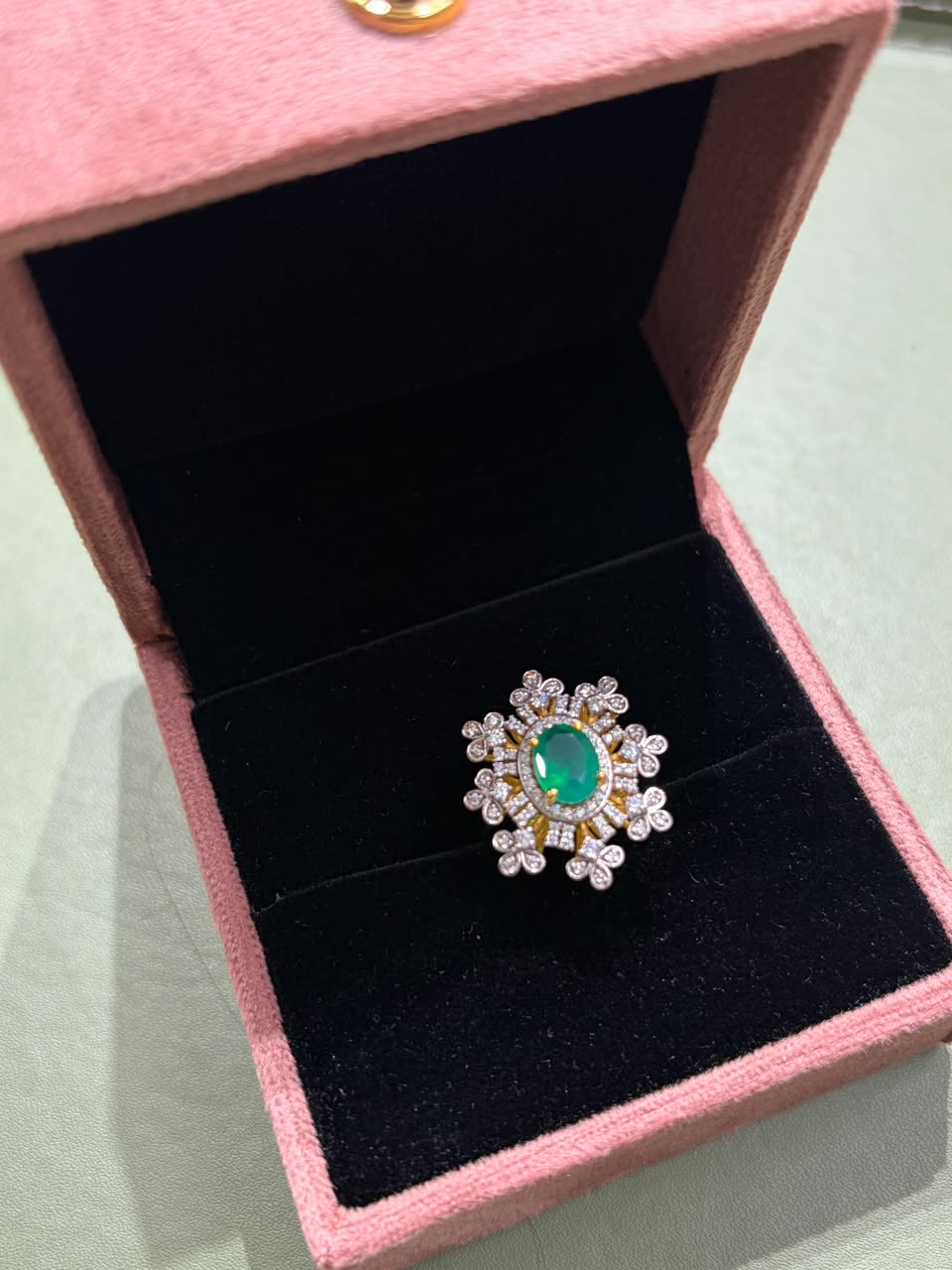 Emerald love ring