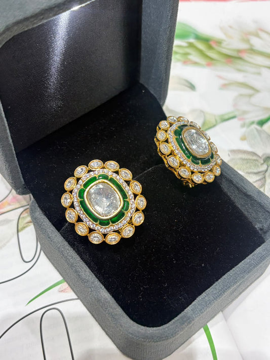 Enamel Polki Earrings
