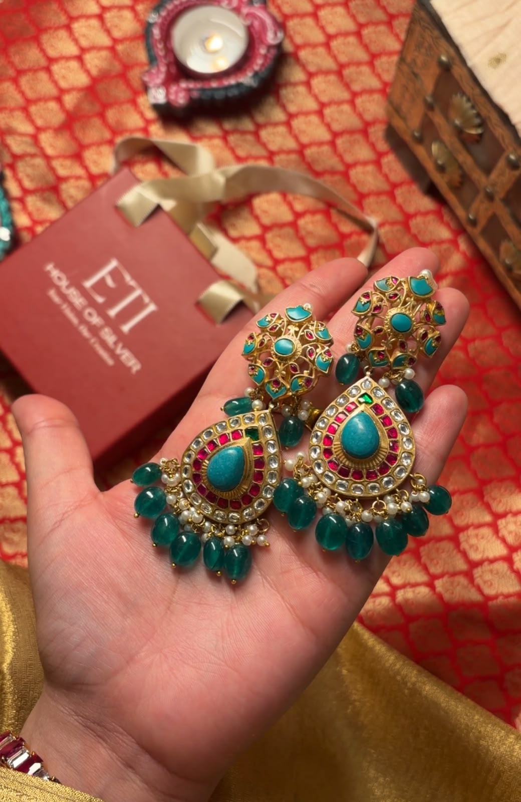 Heritage turquoise pearl earrings